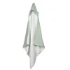 CAPE DE BAIN GAZE DE COTON ET EPONGE 75X75CM CELADON