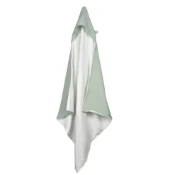 CAPE DE BAIN GAZE DE COTON ET EPONGE 75X75CM CELADON