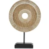 CERCLE DECORATIF DORE SOCLE NOIR H.26CM