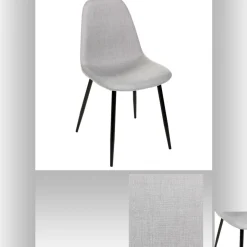 CHAISE GRIS PIED NOIR TYKA