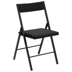 CHAISE PLIANTE CARREE VELOURS NOIR