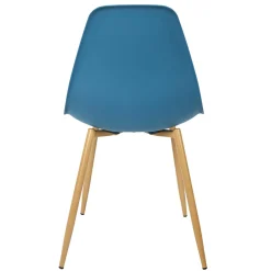 CHAISE SCANDINAVE GUSTAVE TURQUOISE PIEDS METAL