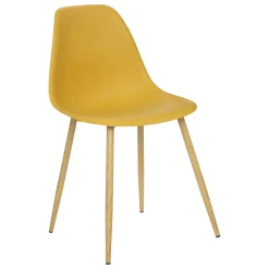 CHAISE TAHO PIED IMITATION CHENE OCRE