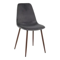 CHAISE VELOURS IMITATION NOYER ROKA ARDOISE