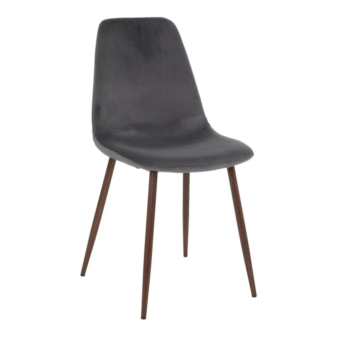 CHAISE VELOURS IMITATION NOYER ROKA ARDOISE