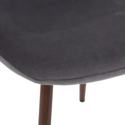 CHAISE VELOURS IMITATION NOYER ROKA ARDOISE