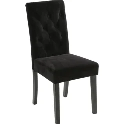 CHAISE VELOURS NOIR CLEVA
