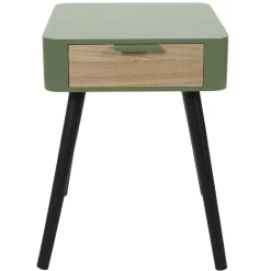 CHEVET 1 TIROIR EN BOIS VERT KAKI