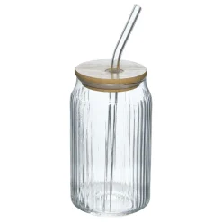 CHOPE BAMBOU AVEC PAILLE VERRE LINE 50CL