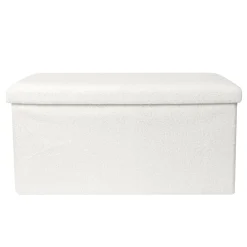 COFFRE BANC PLIABLE BOUCLETTE BLANC