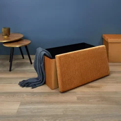 COFFRE BANC PLIABLE RETRO MOUTARDE