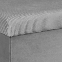 COFFRE BANC PLIABLE VELOURS COTELE GIULIA GRIS