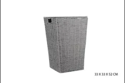 COFFRE LINGE PAPIER GRIS D.33X33X52CM