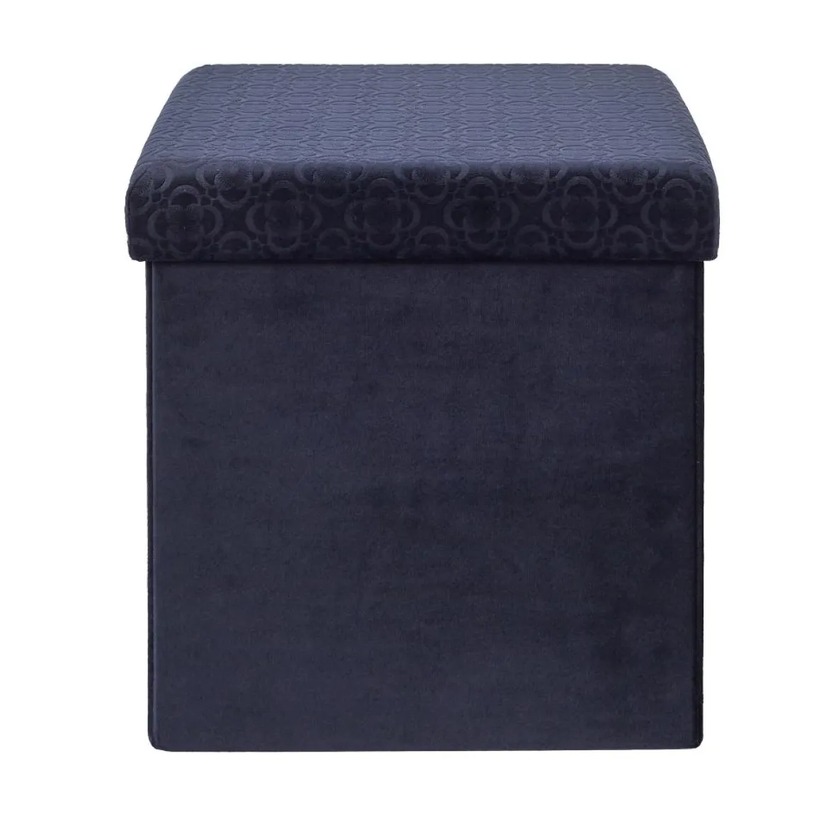 COFFRE POUF PLIABLE RETRO BLEU NUIT