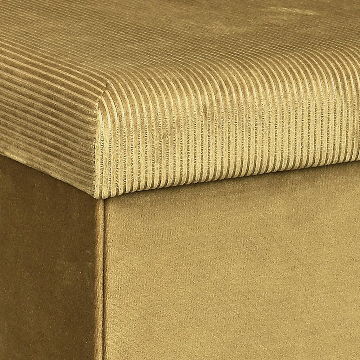 COFFRE POUF PLIABLE VELOURS COTELE GIULIA JAUNE