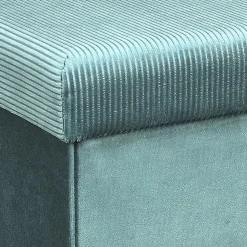 COFFRE POUF PLIABLE VELOURS COTELE GIULIA BLEU
