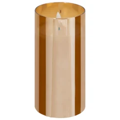 COFFRET 3 BOUGIE LED VERRE SENA AMBRE