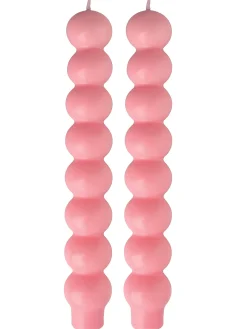 COFFRET 2 BOUGIES BOULES ROSES 3.5X23CM