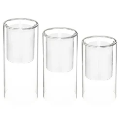 COFFRET 3 BOUGIES DOUBLE VERRE LED
