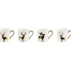 COFFRET 4 MINI MUGS CERF DORE