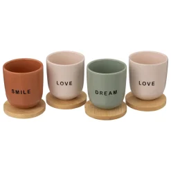COFFRET 4 TASSES MOTS 10CL