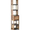 COLONNE DE RANGEMENT ACACIA ET MDF 1 PORTE
