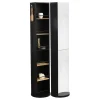 COLONNE PIVOTANTE MIROIR NICHES RANGEMENT NOIR FACON BAMBOU