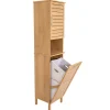 COLONNE 2 PORTES 1 ETAGERE 1 PANIERE A LINGE COLONIAL