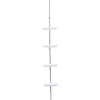COLONNE TELESCOPIQUE 4 ETAGERES 1 PORTE SAVON BLANC