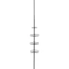 COLONNE TELESCOPIQUE METAL PEINT 4 ETAGERES NOIR MAT