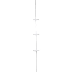 COLONNE TELESCOPIQUE TUBE METAL ET 3 ETAGERES BLANC