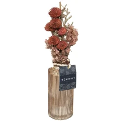 COMPOSIITON FLEUR SECHEE VASE VERRE WONDER