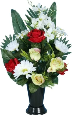 CONE GERBE ROSE GERBERA ORCHIDEE MINI H51CM