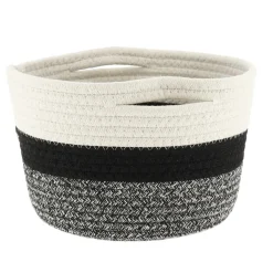 CORBEILLE D.32X20CM NATUREL NOIR CHINE