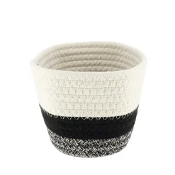 CORBEILLE D.23X15X13.5CM NATUREL NOIR CHINE