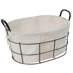 CORBEILLE FILAIRE OVALE AVEC DOUBLURE 40 X 30 X 20 CM GM