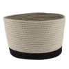 CORBEILLE OVALE GRAND MODELE COTON 32X25CM FICELLE NOIR