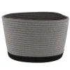 CORBEILLE OVALE MOYEN MODELE COTON 28X22.5CM GRIS NOIR