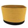 CORBEILLE OVALE MOYEN MODELE COTON 28X22.5CM OCRE NOIR