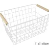 CORBEILLE RANGEMENT METAL BLANC 31X21X15CM