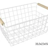 CORBEILLE RANGEMENT METAL BLANC 36.5X23X15CM