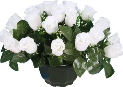 COUPE BOUTON ROSE BLANC H25CM