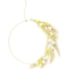 COURONNE METAL DORE FLEURS SECHEES JAUNE D.30CM