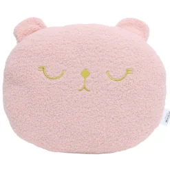 COUSSIN BOUCLETTE CHAT 33X30CM ROSE