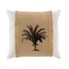 COUSSIN DEHOUSSABLE FRANGES 45X45CM UNI JUTE IMPRIME RICO
