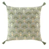COUSSIN DEHOUSSABLE POMPONS 45X45CM IMPRIME METALLISE ICARE