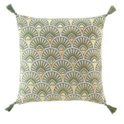 COUSSIN DEHOUSSABLE POMPONS 45X45CM IMPRIME METALLISE ICARE