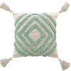 COUSSIN DEHOUSSABLE POMPONS 40X40CM TUFTE ATHENA SAUGE