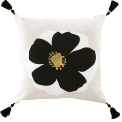 COUSSIN DEHOUSSABLE POMPONS 45X45CM COTON IMPRIME OR ISSEY
