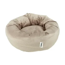 COUSSIN DONUT ROND VELOURS COTELE 55X20CM CRAFTY NOISETTE